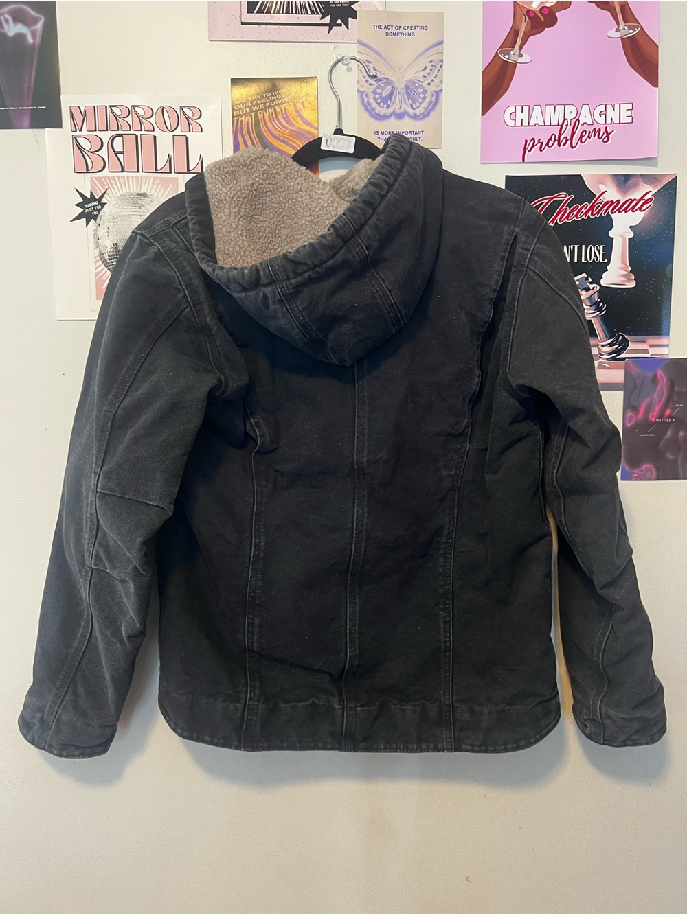Carhartt Black Hooded Sherpa-Lined Field Jacket - Picture 10 of 10